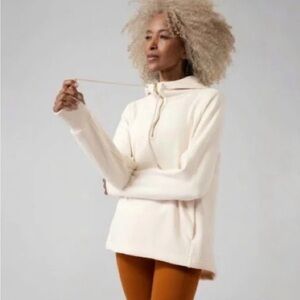 Athleta Cozy Karma 1/4 Zip Hoodie Sweatshirt size  L